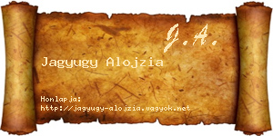 Jagyugy Alojzia névjegykártya